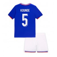 Camiseta Francia Jules Kounde #5 Primera Equipación para niños Eurocopa 2024 manga corta (+ pantalones cortos)